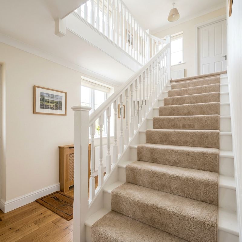 Carpeted stairs